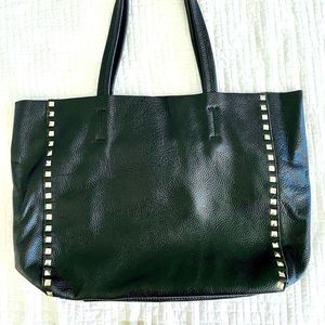 Danielle Stevens Black Genuine Leather Studded Bag